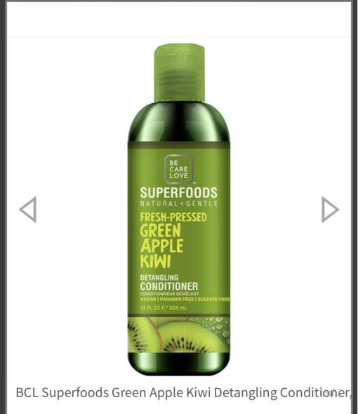 Superfoods Natural + Gentle Green apple kiwi detangling conditioner 12oz by Be Care Love